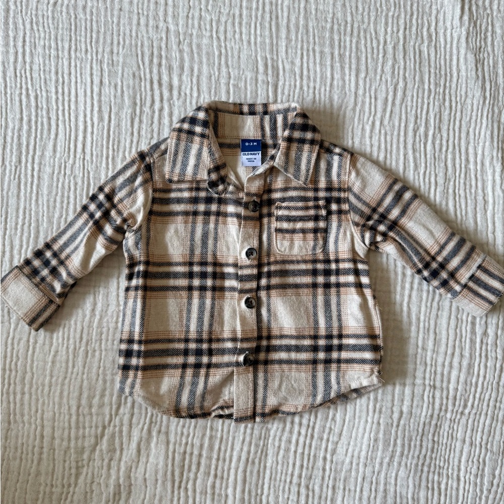 OLD NAVY baby plaid button-down shirt